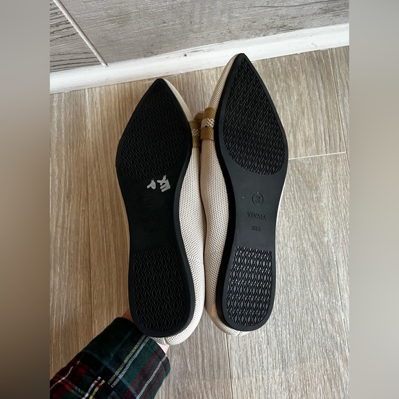 NWOT Vivaia Women’s Michelle Pointed-Toe Bow Loafers Ivory Nude - Size 38.5/8 - Picture 7 of 8